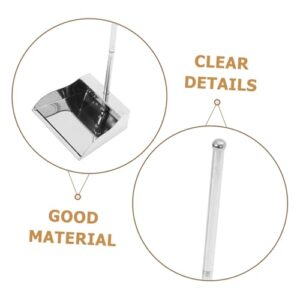 Zerodeko 3pcs Stainless Steel Trash Shovel Standing Pan Wide Dustpan Dust Pans with Long Handle Garbage Sweeper Stand up Dustpans Industrial Dust Pan Garbage Shovel Floor Dustpan Silver