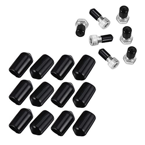 Hohopeti 200pcs Protective Cap Reusable Reuseable PVC End Caps Bolt Protector Cap Steel Pipe Protector Rod Protector Cap Plug Screw Caps Pipe Thread Rubber End Cap Thread Protector Black