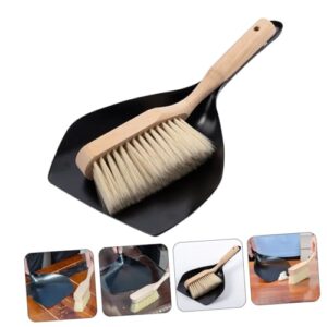 COLLBATH 1 Set Desktop Broom Small Broom and Dustpan Cleaning Shovel Char Whisk Broom Pan Handheld Broom Outdoor Dustpan Portable Garbage Dustpan and Broom Mini Broom and Dustpan Iron