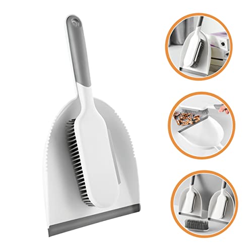 Healeved 2 Sets Desktop Cleaning Kit Small Broom and Dustpan Portable Office Mini Pan Outdoor Dust Pan Table Brush and Dustpan Car Cleaning Kit Cleaning Broom and Dustpan Bucket Pp Grey