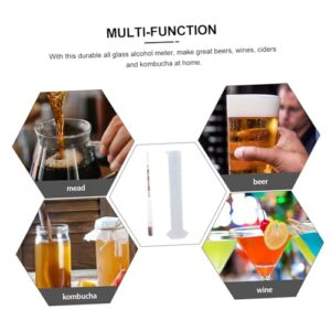 FUNOMOCYA 2 Sets American Attenuation Meter Measuring Cylinder Distilling Moonshine Alcoholmeter Brewing Hydrometer Beer Hydrometer Triple Scale Hydrometer Tester Mead Hydrometer Glass