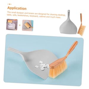 1 Set Desktop Cleaning Kit Cleaning Brush Car Cleaning Kit Keyboard Mini Broom Car Small Brush Mini Dustpan Sofa Bed Car Table Dustpan Desktop Dust Pan Small Dustpan Brush Grey ORFOFE