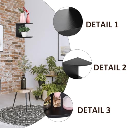 LIFKICH 1pc Corner Shelf Wall Hanging Shelf Wall-Mounted Corner Organizer Wall Display Shelves Wall Floating Shelves Shelf for Corner Decorative Hanging Display Rack Black