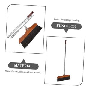 BCOATH Horsetail Broom Long Handle Broom Asian Broom Garbage Broom Small Broom Floor Squeegee Industrial Broom Floor Sweeping Brush Office Broom Kitchen Broom Garden Broom Wooden