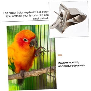 ORFOFE 6 Pcs Food Tongs Parrot Cage Food Clips Bird Foraging Toy Pet Supply Bird Vegetable Clip Hamster Feeder Clips Hamster Food Holder Clips Bird Cage Food Clips Silver Stainless Steel