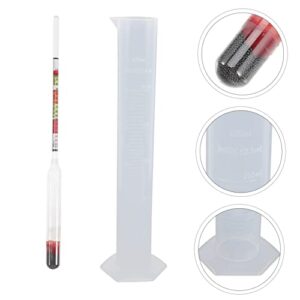 FUNOMOCYA 2 Sets American Attenuation Meter Measuring Cylinder Distilling Moonshine Alcoholmeter Brewing Hydrometer Beer Hydrometer Triple Scale Hydrometer Tester Mead Hydrometer Glass