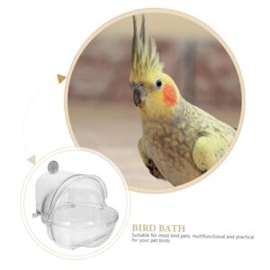 Toddmomy Bird Bathtub Bird Cage Parakeet Bird Bath Birds Supply Bathing Tub for Small Birds Bird Tub Pet Bird Bath Bird Bath for Cage Bird Hanging Bathtub Parrot Cage Bathtub Plastic