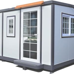 Tiny House Modern Prefab Modular Luxury Modern prefab Villa Mobile Vacation Tiny Steel Home -20 Feet prefabricated Tiny House with Balcony Kitchen Bathroom Bedroom Mobile Home eco Friendly House