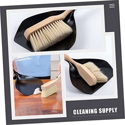 COLLBATH 1 Set Desktop Broom Small Broom and Dustpan Cleaning Shovel Char Whisk Broom Pan Handheld Broom Outdoor Dustpan Portable Garbage Dustpan and Broom Mini Broom and Dustpan Iron