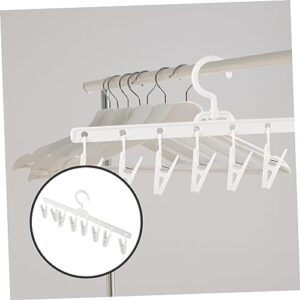 Garneck Windproof Clips Folding Clothes Drying Rack Folding Portable Travel Clip Balloon Lights Mini Socks Holder Windproof Foldable Clip Foldable Clip Drip Hanger Rivets for Fabric White