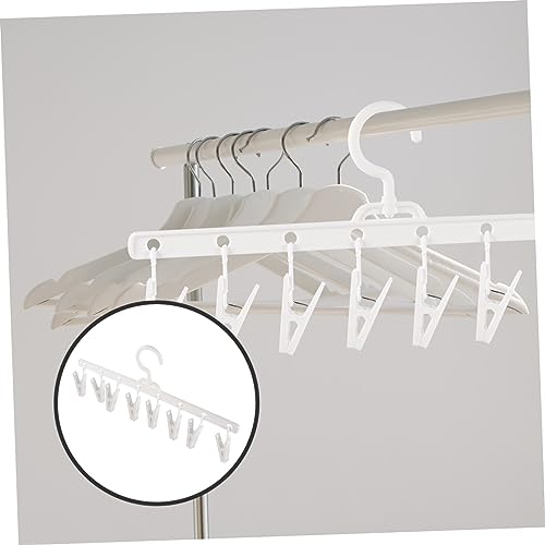 Garneck Windproof Clips Folding Clothes Drying Rack Folding Portable Travel Clip Balloon Lights Mini Socks Holder Windproof Foldable Clip Foldable Clip Drip Hanger Rivets for Fabric White