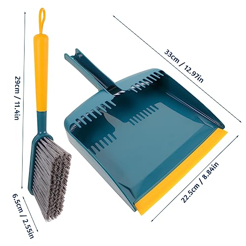 COOLHIYA 1 Set Kitchen Broom Small Broom and Dustpan Car Broom and Dustpan Soft Bristle Broom Hand Broom Cleaning Broom Small Pans Broom Dustpan Soft Bristle Cleaning Brush Mini Pp Green