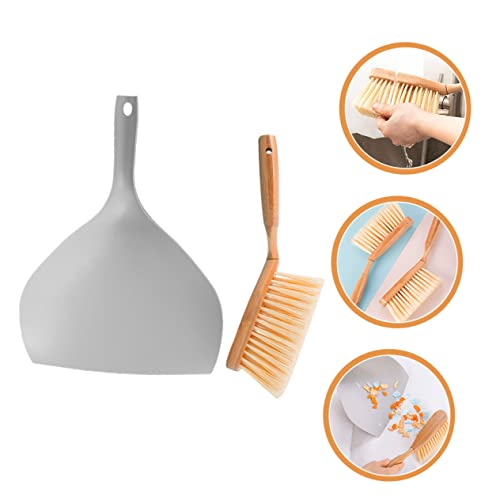 1 Set Desktop Cleaning Kit Cleaning Brush Car Cleaning Kit Keyboard Mini Broom Car Small Brush Mini Dustpan Sofa Bed Car Table Dustpan Desktop Dust Pan Small Dustpan Brush Grey ORFOFE