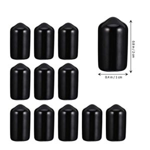 Hohopeti 200pcs Protective Cap Reusable Reuseable PVC End Caps Bolt Protector Cap Steel Pipe Protector Rod Protector Cap Plug Screw Caps Pipe Thread Rubber End Cap Thread Protector Black