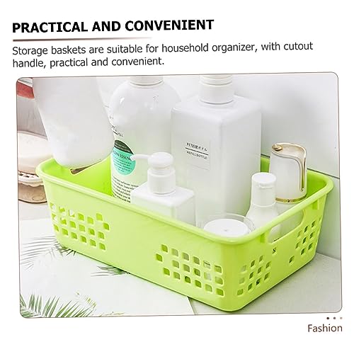 FONDOTIN 4pcs Plastic Storage Basket Storage Bins Laundry Basket Storage Baskets for Shelves Small Plastic Boxes Bathroom Organizer Washing Basket Plastic Basket for Organizing Pp