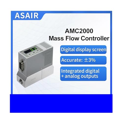 ASAIR AMC2000 Digital Display MFC Gas Mass Flow Controller Oxygen Air Nitrogen Gas Flow Meter(O2 0-5L)