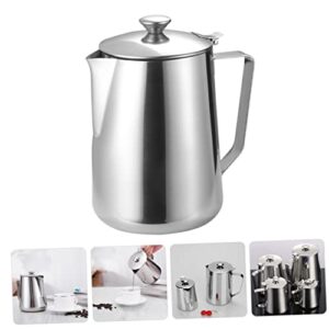 COLLBATH Cold Water Jug Stainless Cup Cup Milk Frothing Pitcher Coffee Frother Coffe Cups Espresso Machine Coffee Machine with Milk Frother Tea Pitcher with Lid Frother Cup Milk Jug