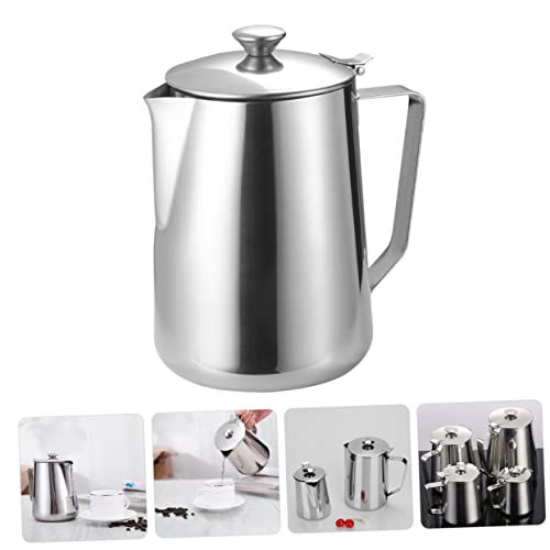 COLLBATH Cold Water Jug Stainless Cup Cup Milk Frothing Pitcher Coffee Frother Coffe Cups Espresso Machine Coffee Machine with Milk Frother Tea Pitcher with Lid Frother Cup Milk Jug