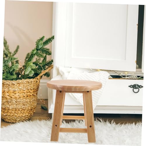 Parliky Solid Wood Bench Stool Wood Small Wood Stools Wood Stool for Bathroom Plant Table Indoor Short Step Stool Stools for Sitting Bench Mini Step Stool Low Stool Wooden