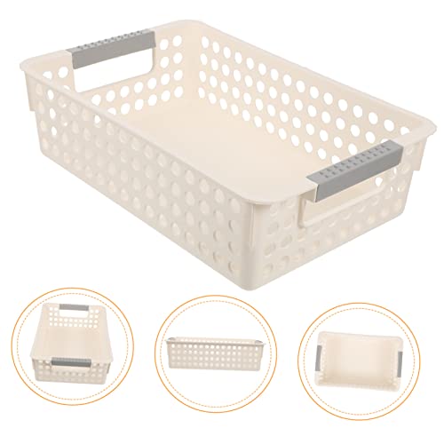 GREENADSCAPE Hardware Storage Box Desktop File Holder Basket for Office Desktop Storage Baskets Art Baskets for Makeup Display Basket Storage Baskets for Shelves Toy Baskets Pp White