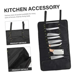 IMIKEYA Knife Bag Chef Tools Protector Portable Pouch Knives Accessory Pouch Holders Para Guardar Travel Chef Knife Case Carrier Cases for Collections Knives Pouch Pen Black Oxford Cloth