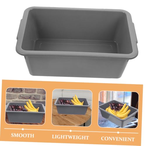 BUGUUYO 3pcs Restaurant Bowl Storage Box Storage Bins Dishwashing Tubs Washing Basin Tub Commercial Tote Tubs Multipurpose Bus Tub Restaurant Bus Tub Bus Tub for Restaurant Grey Pp