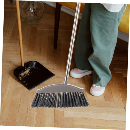 MERRYHAPY 2pcs Stainless Steel Broom Angle Broom Indoor Outdoor Broom Deck Scrub Brush Garbage Sweeping Broom Household Broom Outdoor Brooms Soft Broom Floor Sweeping Broom Dark Grey Plastic