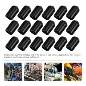 Hohopeti 200pcs Protective Cap Reusable Reuseable PVC End Caps Bolt Protector Cap Steel Pipe Protector Rod Protector Cap Plug Screw Caps Pipe Thread Rubber End Cap Thread Protector Black