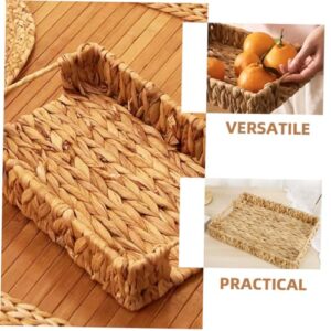 BUTIFULSIC 1 Set Woven Baskets Decorative Storage Basket Khaki Baskets for Organizing Straw Organizer Baskets