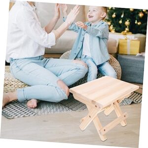 Cabilock 1pc Solid Wood Stool Bathroom Footstool Anti Slip Stool Non Skid Foot Stool Camping Stool Chair Toilet Stool Fold Out Chair Step Stools for Entryway Bench Square Stool Wooden