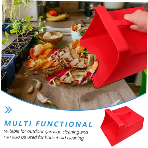 Anneome Garbage Cleaning Dustpan Garden Dustpans Industrial Dustpan Upright Pans Trash Cleaning Shovels Indoor Dustpans Kitchen Dustpans Small Dust Pan Lobby Dustpan Red Plastic