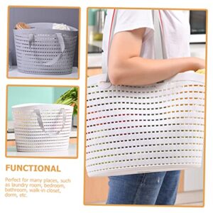 2pcs Plastic Laundry Basket The Tote Bag Basket for Blankets Hanger for Storage All Toiletry Bucket Cleaning Basket Hollow-out Basket Sundries Storage Bin Bedroom Storage Basket HOMOCONO