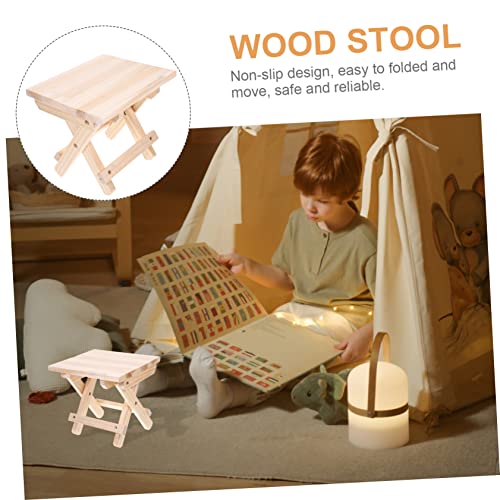 Cabilock 1pc Solid Wood Stool Bathroom Footstool Anti Slip Stool Non Skid Foot Stool Camping Stool Chair Toilet Stool Fold Out Chair Step Stools for Entryway Bench Square Stool Wooden