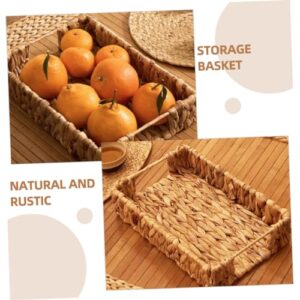 BUTIFULSIC 1 Set Woven Baskets Decorative Storage Basket Khaki Baskets for Organizing Straw Organizer Baskets