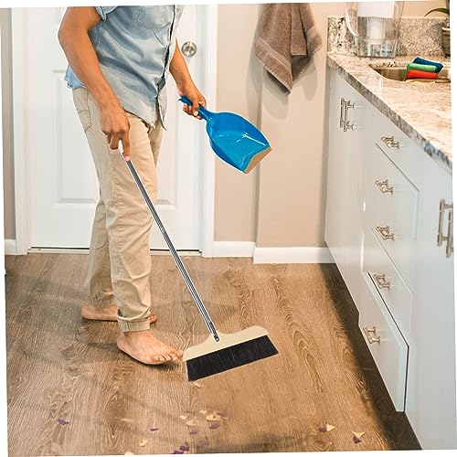 COOLHIYA Floor Wiper Sweeping Brush Hair Cleaning Broom Home Cleaning Broom Long Handle Umbrella Straws Heavy Duty Broom Floor Cleaning Broom Household Supplies Dust Broom Solid Wood Handle