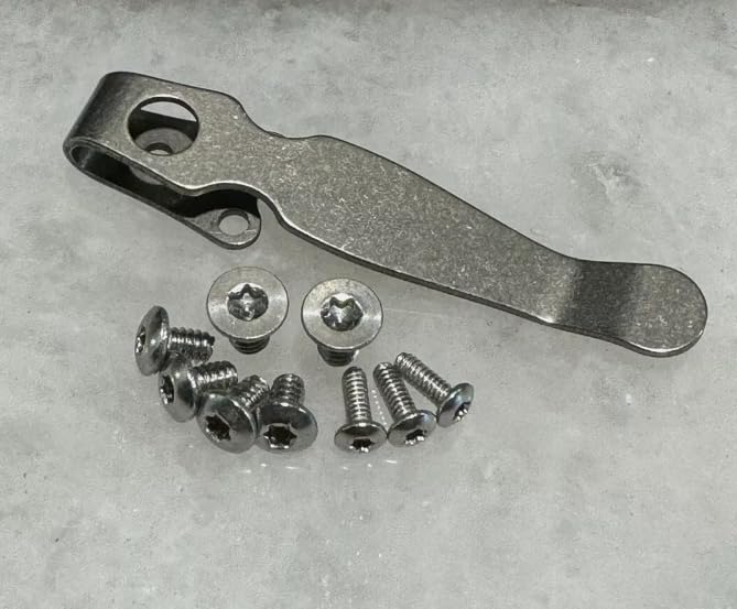 Titanium Deep Pocket Clip with Stainless Screws For Spyderco Shaman C229GP