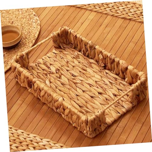 BUTIFULSIC 1 Set Woven Baskets Decorative Storage Basket Khaki Baskets for Organizing Straw Organizer Baskets