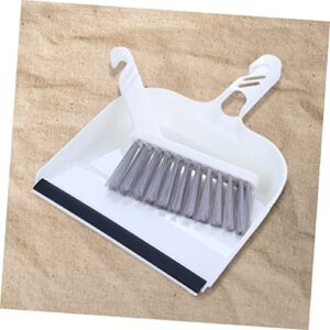 BCOATH 2 Sets Cleaning Brush Tabletop Fireplace Dust Pans with Brush Tiny Brush Dustpan Toy Broom Straw Soft Broom Cleaning Broom Mini Hand Broom Mini Cleaning Dustpan Plastic White