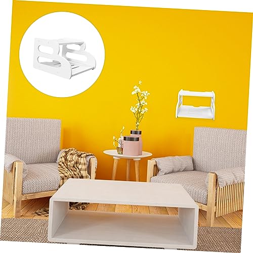 SOESFOUFU 1pc Router Rack Floating Wall Mounted Shelf Storage Shelves for Kitchen Storage Rack Monitor Wall Mounting Brackets Household Router Holder Home Storage Holder White Foam Board