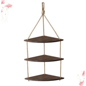 Cabilock 1pc Storage Stand Storage Racks Wooden Wall Hanging Rack Storage Shelfs Light Brown