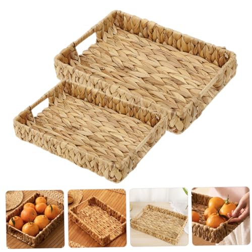 BUTIFULSIC 1 Set Woven Baskets Decorative Storage Basket Khaki Baskets for Organizing Straw Organizer Baskets