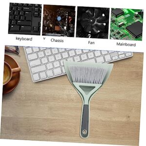 FOYTOKI 1 Set Broom Dustpan Desktop Cleaning Supplies Kitchen Desktop Dustpan Cage Cleaner Desktop Cleaning Broom Mini Broom Keyboard Mini Dustpan Mini Garbage Container Plastic Green