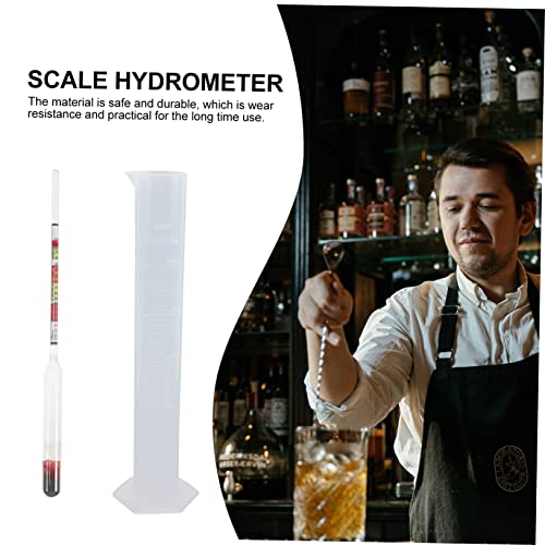 FUNOMOCYA 2 Sets American Attenuation Meter Measuring Cylinder Distilling Moonshine Alcoholmeter Brewing Hydrometer Beer Hydrometer Triple Scale Hydrometer Tester Mead Hydrometer Glass