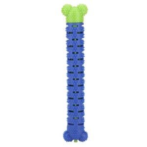 yzshiliuhua silicone blue green pet molar tooth cleaner brushing stick, dog toothbrush toy for effective dental care, soft silicone chew toy for teeth and fresh breath