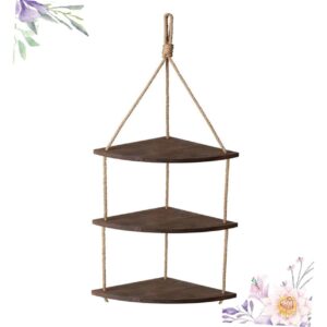 Cabilock 1pc Storage Stand Storage Racks Wooden Wall Hanging Rack Storage Shelfs Light Brown