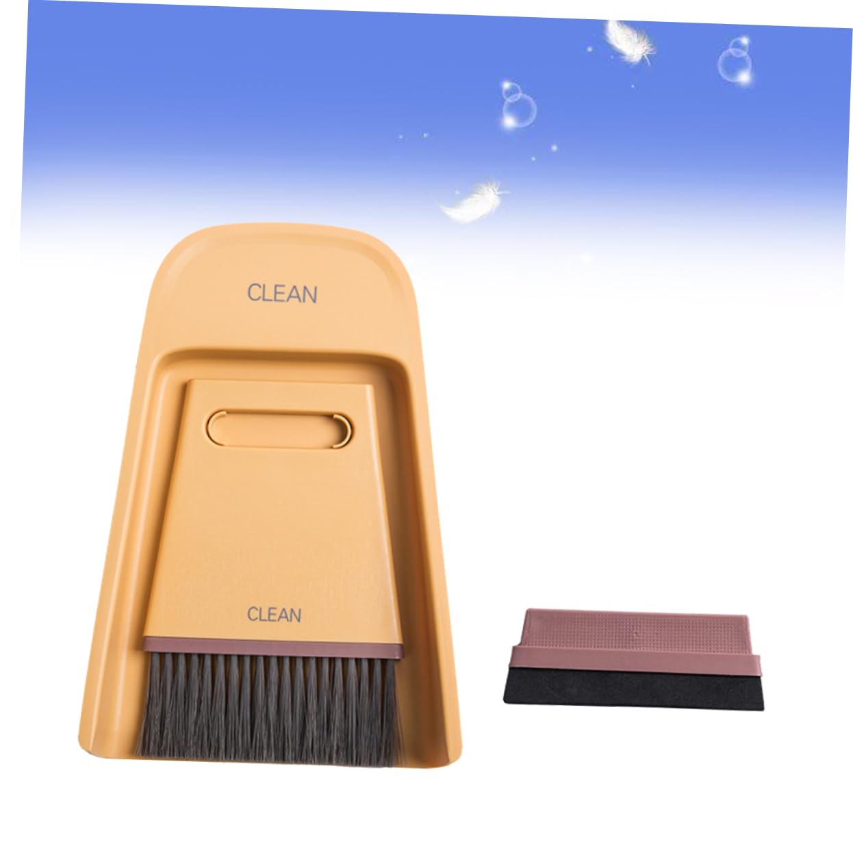 SOESFOUFU 1 Set Cage Cleaner Desktop Cleaning Broom Soft Bristle Broom Cleaning Brushes for Household Use Mini Broom Dustpan Keyboard Cleaning Brush Household Cleaning Yellow