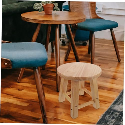 Parliky Solid Wood Bench Stool Wood Small Wood Stools Wood Stool for Bathroom Plant Table Indoor Short Step Stool Stools for Sitting Bench Mini Step Stool Low Stool Wooden