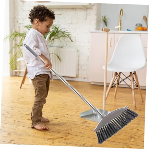 MERRYHAPY 2pcs Stainless Steel Broom Angle Broom Indoor Outdoor Broom Deck Scrub Brush Garbage Sweeping Broom Household Broom Outdoor Brooms Soft Broom Floor Sweeping Broom Dark Grey Plastic