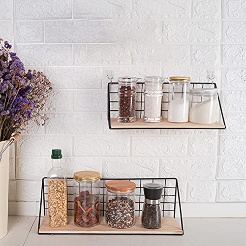 Cabilock 1pc Storage Rack Wire Wall Organizer Organizing Holder Shelves Wall Mounted Practical Wall Shelf Succulent Wall Rack Black Wire Sundries Rack Storage Shelves Solid Wood