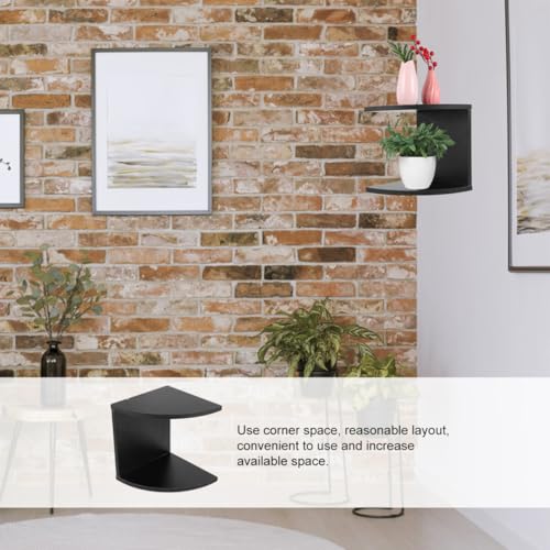 LIFKICH 1pc Corner Shelf Wall Hanging Shelf Wall-Mounted Corner Organizer Wall Display Shelves Wall Floating Shelves Shelf for Corner Decorative Hanging Display Rack Black